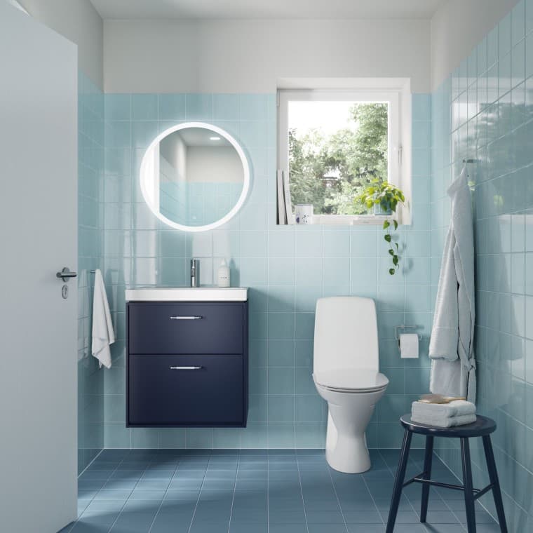 Lille blå badeværelse Lille blå badeværelse