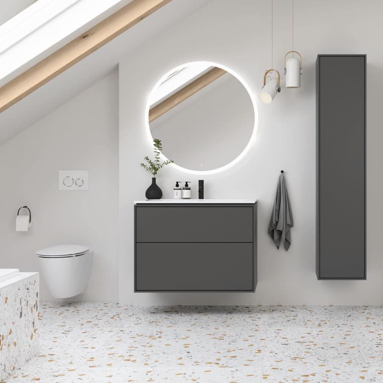 Ifö Sense Art badeværelsesmøbler og Spira Art toilet Ifö Sense Art badeværelsesmøbler og Spira Art toilet